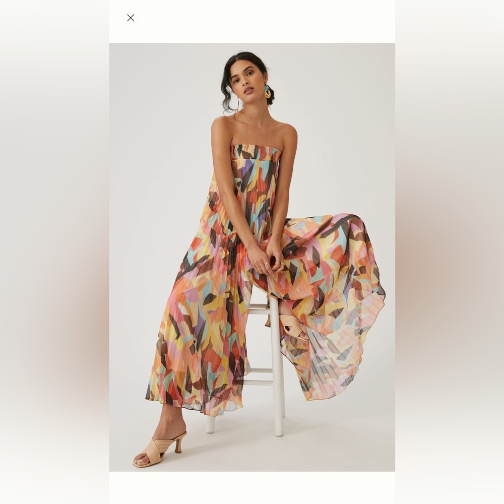 Multicolor Strapless Jumpsuit